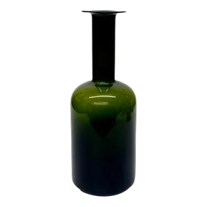 Mid-Century Large Olive Green Otto Brauer Gulvvase for Holmegaard