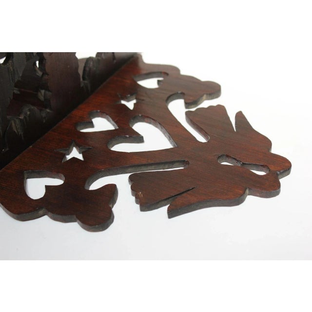 Vintage Folk Art Fretwork Pipe Holder With Bird Motif For Sale - Image 9 of 12