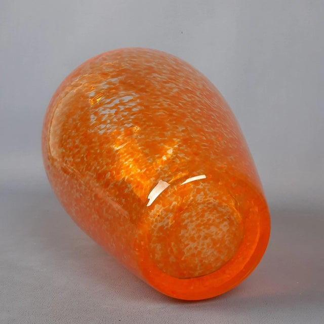 Transparent Orange Spotted Murano Glass Vase, 1970s For Sale - Image 7 of 11