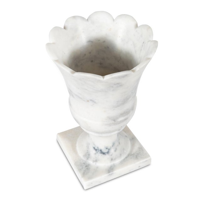 Traditional Maitland-Smith Ambaji Scalloped Pedestal Vase For Sale - Image 3 of 4