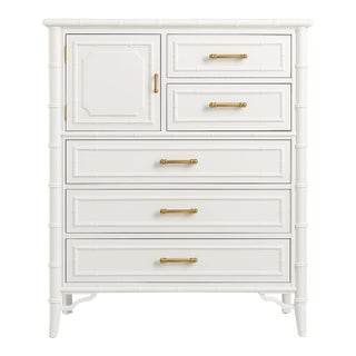 Vintage Dixie Aloha Faux Bamboo Tallboy Chest For Sale