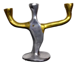 Brutalist 3 Armed Candlestick by David Marshall, Spain, 1970s