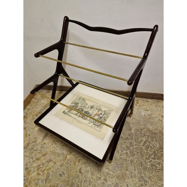 Brown Wooden Trolley by Ico & Luisa Parisi, 1960s For Sale - Image 8 of 13