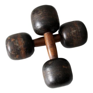 Antique Wooden Hand Weights For Sale
