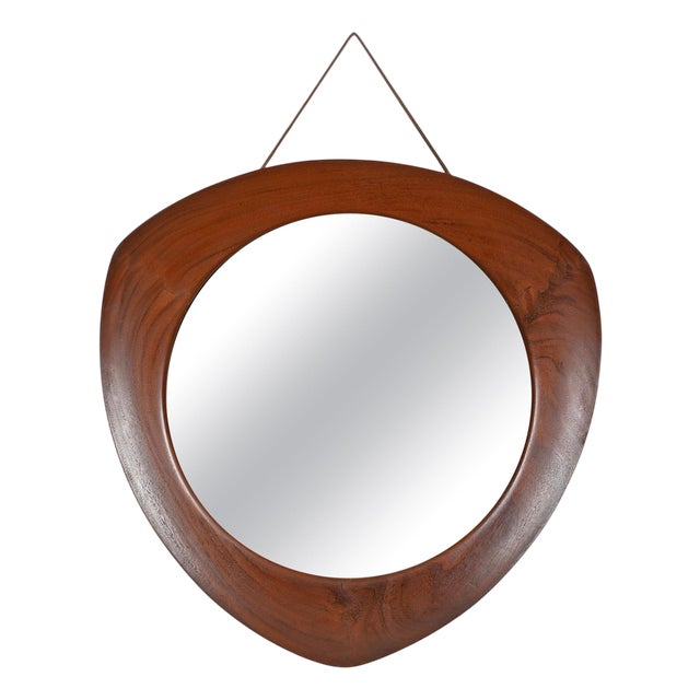Mid-Century Oscar Mirror in Teak by Campo e Graffi for Home Torino, Italy, 1958 For Sale