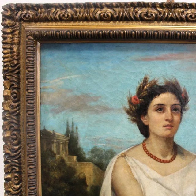 Oil painting on canvas with gilt frame Early 19th century era Measures complete with frame: 110 cm x 80 cm Measurements...