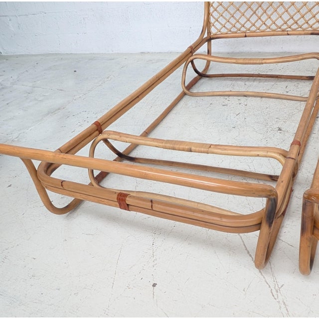 Italian Bamboo Single Beds, 1960s, Set of 2 For Sale - Image 13 of 16