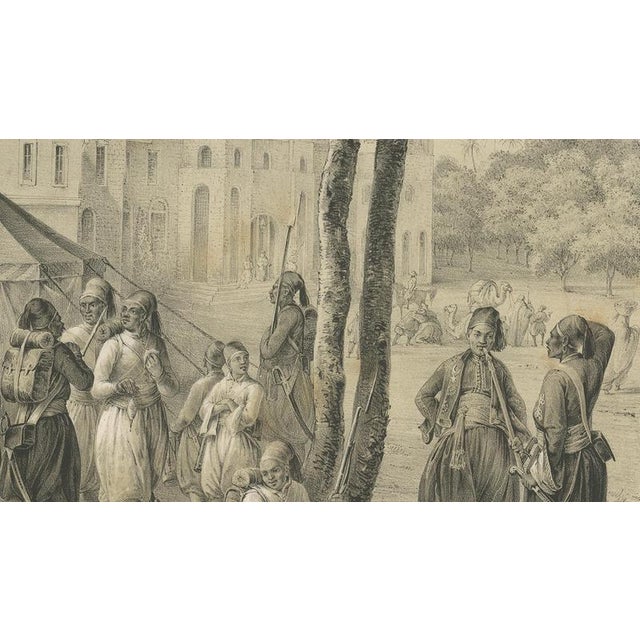 Mid 19th Century Egyptian Infantry Guard Scene, 1846, Paper For Sale - Image 5 of 10