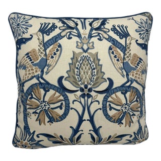 Thibaut Peacock Garden in Blue Pillow - Single For Sale