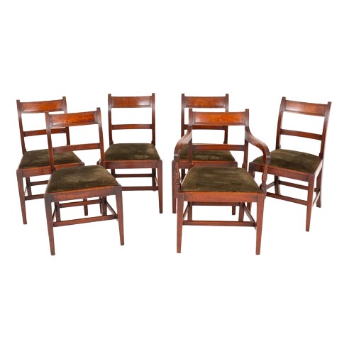 Antique Georgian Dining Chairs in Mahogany, 1800, Set of 6 For Sale