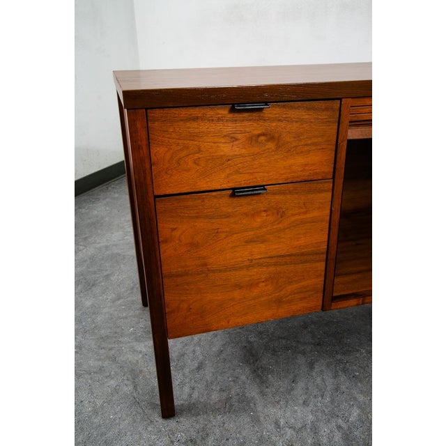 Wood Mid Century Modern Credenza Sideboard Drexel Drawers File Cabinet Tambour Door For Sale - Image 7 of 12