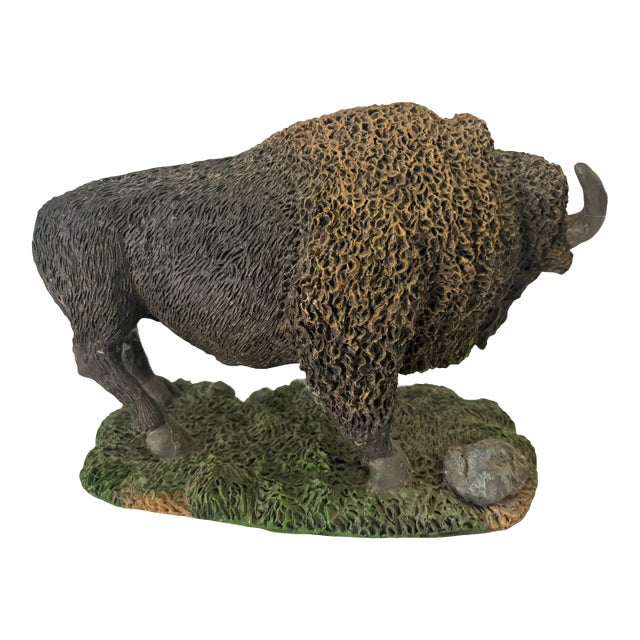 Vintage Male Bison Tabletop Animal Sculpture For Sale