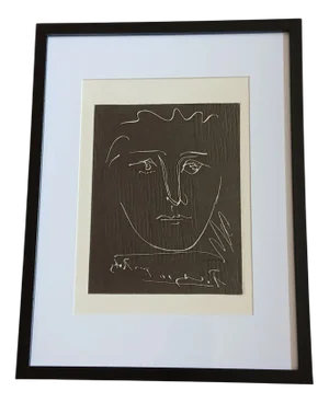 Pablo Picasso, After The Face for Roby, 1950s, Lithograph, Framed