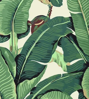 The House of Scalamandré Hinson Palm - Cotton Print Fabric, Green
