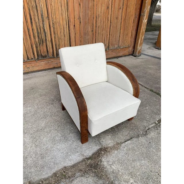 Art Deco Beige Lounge Chair, 1920s For Sale - Image 4 of 9