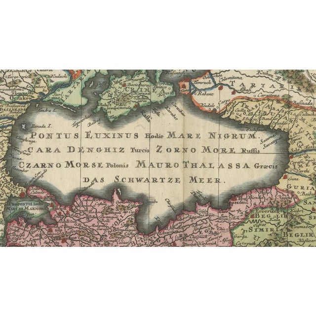 Baroque Antique Map of the Ottoman Empire from Matthäus Seutter, 1740 For Sale - Image 3 of 12