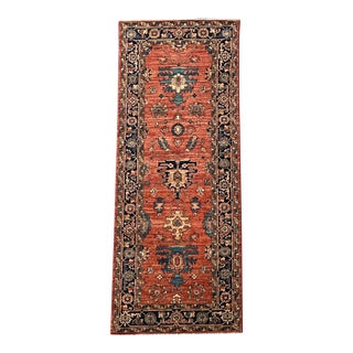Terra Cotta Fine Hand Knotted Hallway Rug Runner For Sale