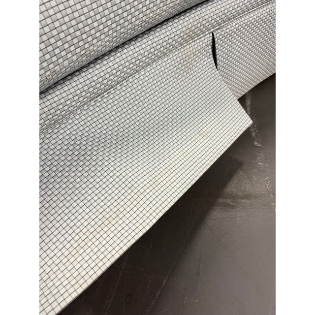 Blue Channel Back Upholstered Pleated Skirt Sofa by Harden Furniture For Sale - Image 10 of 12