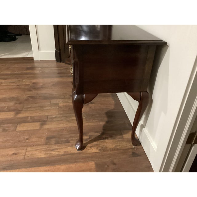 Vintage Mahogany Solid Wood Chippendale Style Executive Desk Excellent For Sale - Image 4 of 12