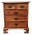 Diminutive Five Drawer Mahogany Chest For Sale