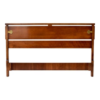 1950's Mid Century Chinoiserie Full Headboard Attributed to Drexel For Sale