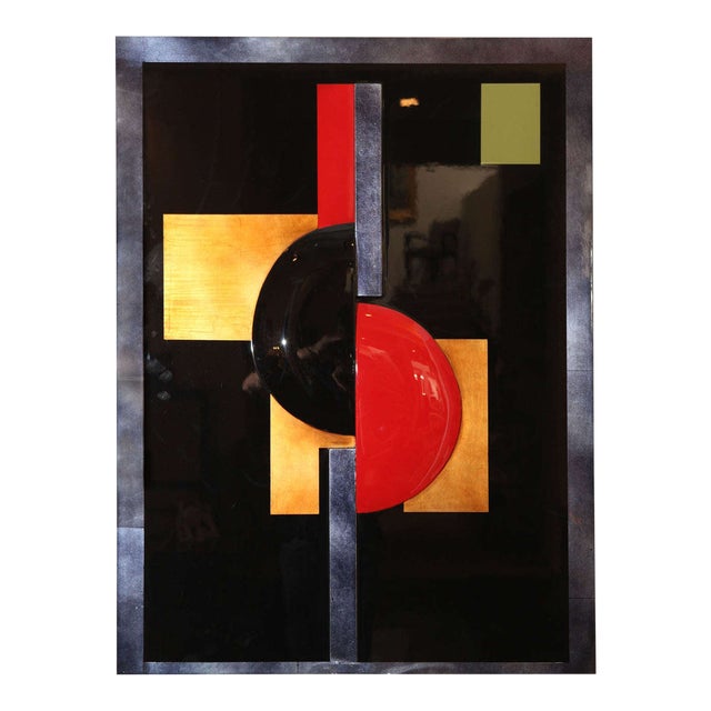 Eliade Ispas Cubist/Constructivist Lacquer Panel For Sale