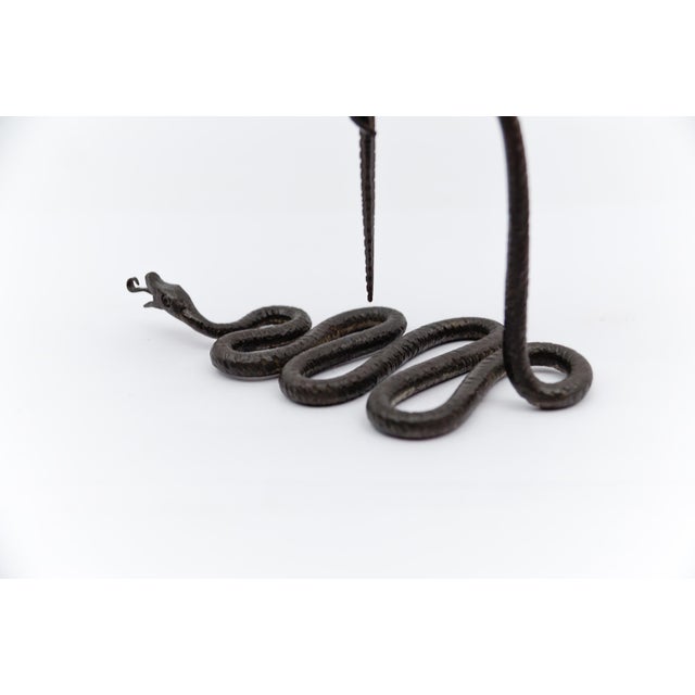 Hand-Forged Iron Snake Design Sculpture Candleholder, 1960s For Sale - Image 10 of 13