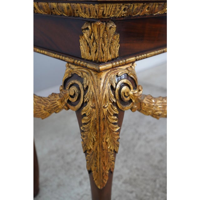 Brown Maitland Smith Georgian Carved & Gold Gilt Mahogany Console Table For Sale - Image 8 of 12