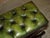 Antique Victorian Chesterfield Tufted Ottoman in Green Leather, 1880 For Sale - Image 6 of 15