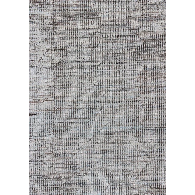 Modern Modern Afghanistan Rug in Neutral Tones With Subdued Design For Sale - Image 3 of 12