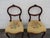 Victorian Victorian Late 1800s Carved Tapestry Small Accent Side Chairs a Pair 6379 For Sale - Image 3 of 12