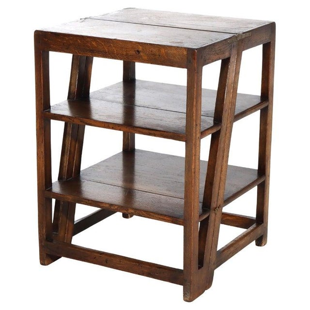 Antique English George III Oak Library Folding Steps C1840 Measures - 54 3/4" x 19 7/8" x 20"