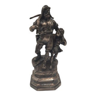 Antique WMF Pewter Figural Sculpture of William Tell - Germany, Circa 1900, 6" H For Sale