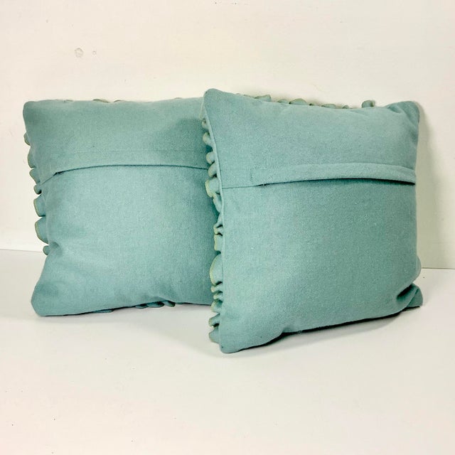 1980s 1980s Vintage Boho Chic Hollywood Regency Wool Decorative Pillows - A Pair For Sale - Image 5 of 10