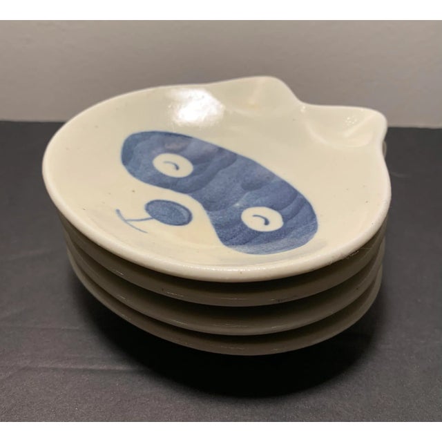 Mid-Century Modern Mid 20th Century Kotobuki Cat Sushi Plates- Set of 4 For Sale - Image 3 of 6