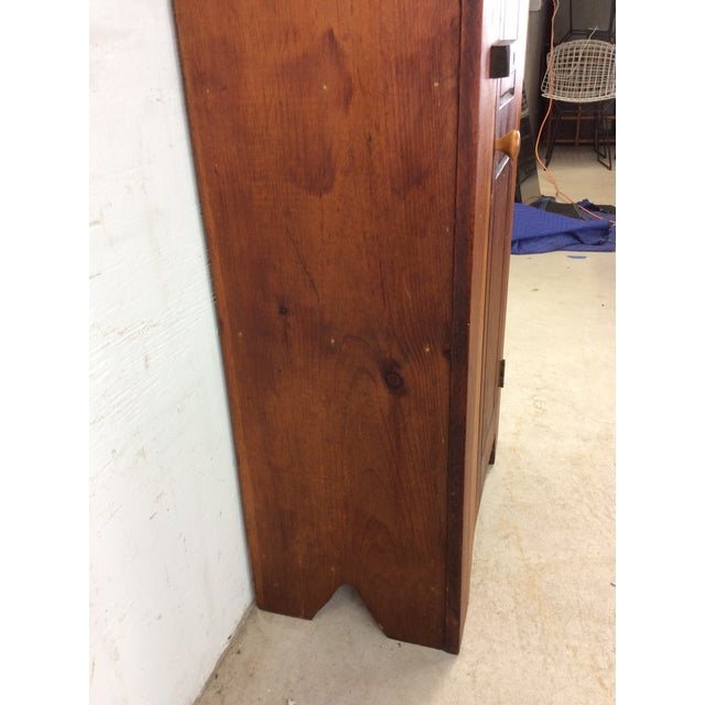 Wood Antique American Pine Cabinet With 4 Shelves For Sale - Image 7 of 12