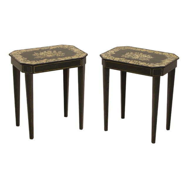 Regency Penwork Occasional Tables, 1820, Set of 2 For Sale
