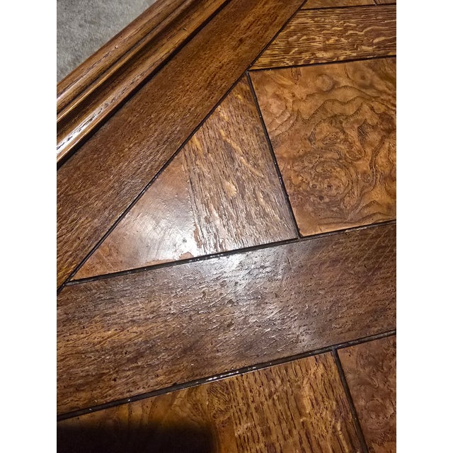 Baker Furniture French Country Coffee Table With Parquetry Top and Carved Legs- Style No. 839 For Sale - Image 9 of 9