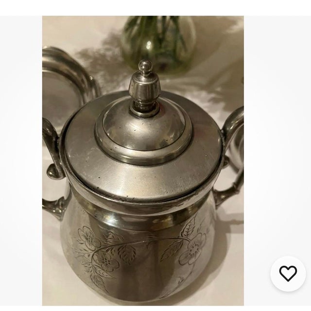 Wilcox Silver Plate Co. Wilcox 1866 Silver-Plated Tea Set For Sale - Image 4 of 11