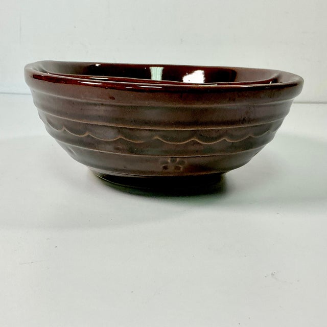 1950s Vintage Brutalist Boho Chic Mar-Crest Oval Brown Stoneware Divided Serving Bowl. For Sale - Image 6 of 7