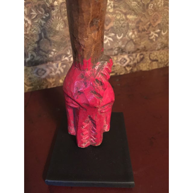 African Painted Carved Slingshot For Sale - Image 4 of 4