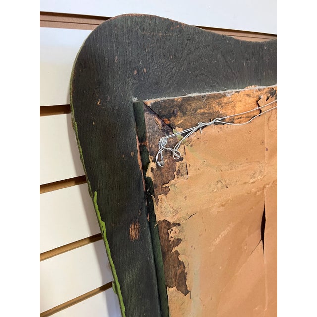 Green Vintage Green With White Accents Wall Mirror For Sale - Image 8 of 10