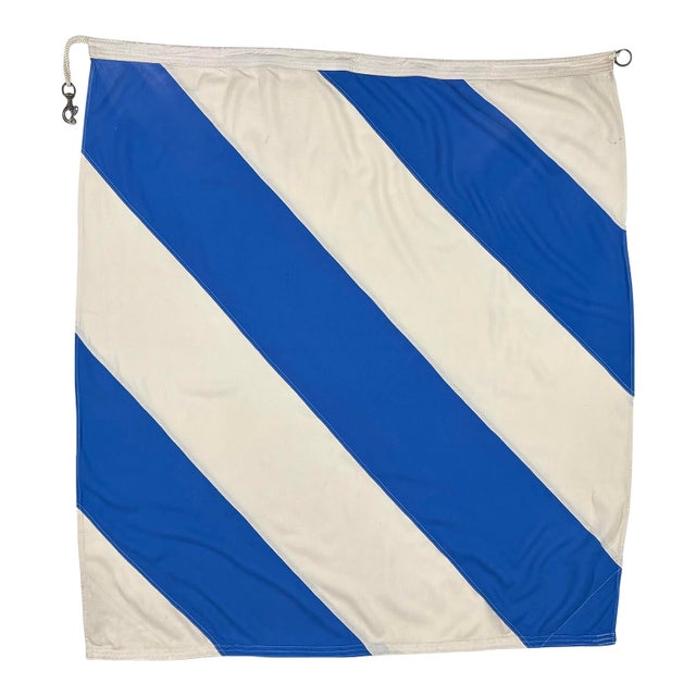 Large Vintage Sewn Nautical Signal Flag For Sale