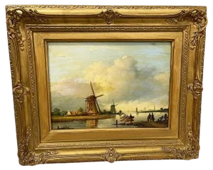 Dutch Artist, Landscape, 19th Century, Oil on Panel, Framed