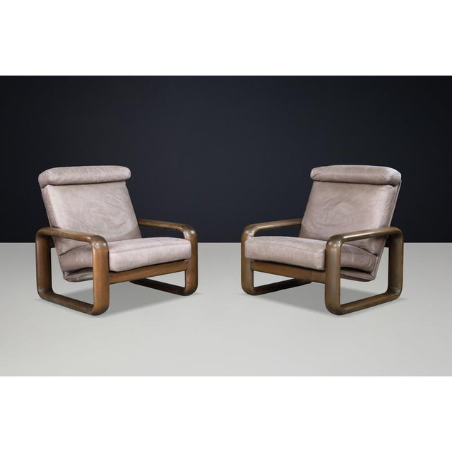 Exceptional pair of “Hombre” lounge chairs, designed by Burkhard Vogtherr for Rosenthal in Germany during the 1970s. The...