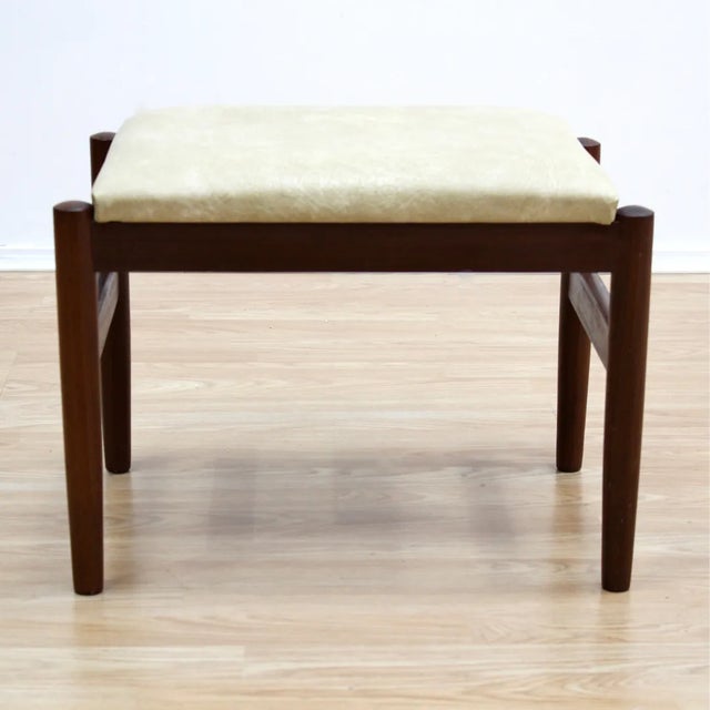 Wood 1960s Vintage Danish Modern Vanity Stool by Hugo Frandsen for Spottrup Mobler For Sale - Image 7 of 7