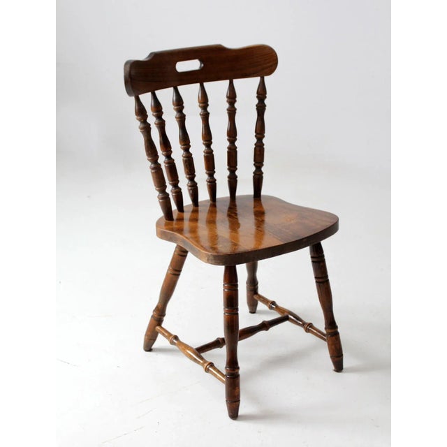 Vintage Wood Pub Style Chair For Sale - Image 10 of 13