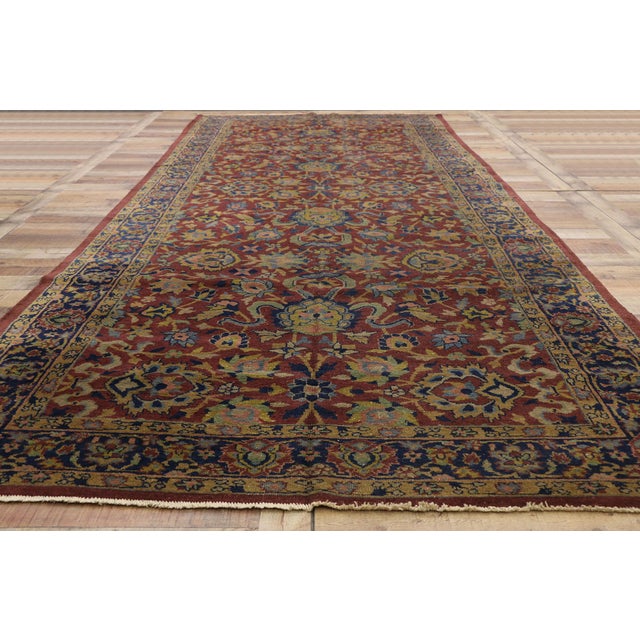 Textile 1910's Antique Indian Agra Gallery Rug - 06'00 X 15'00 For Sale - Image 7 of 8