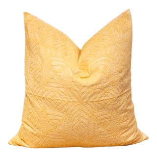 Earthy Yellow Handmade Pillow Cover For Sale