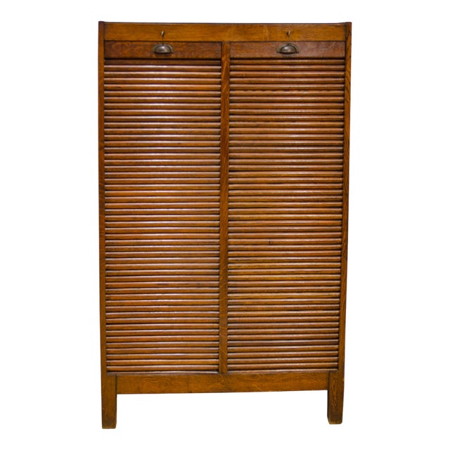 Modernist Roller Blind Cabinet, Czechoslovakia, 1930s For Sale